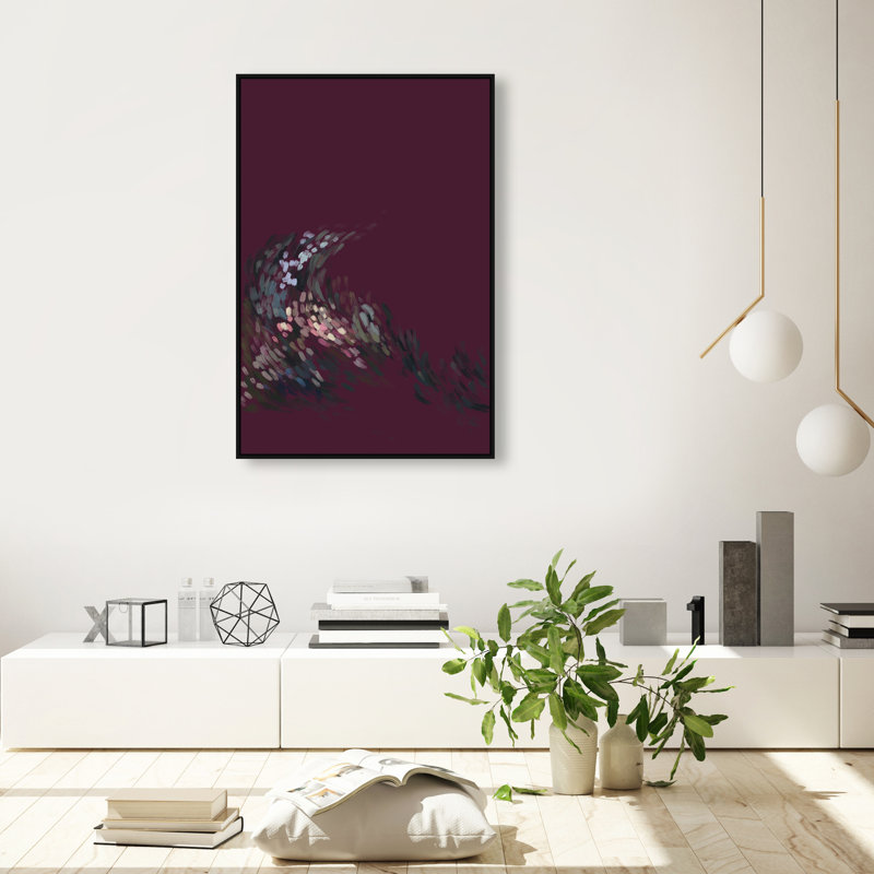 A Spring Wave Abstract Canvas Print by Oliver Gal, Black Frame, 10 x 15, 25"H x 37"W, Black Floater Frame