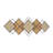 Bamboo Wood Overlapping Diamond Geometric Brown Wall Decor with Metal Wire