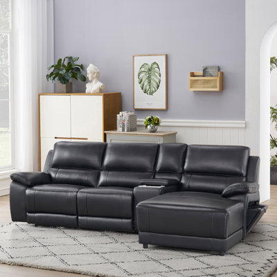 Carrabelle Leather Power Recliner Console,USB Port