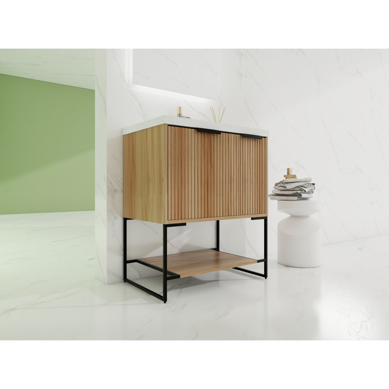 Taralyn 29.5'' Single Bathroom Vanity with Resin Top, Brown