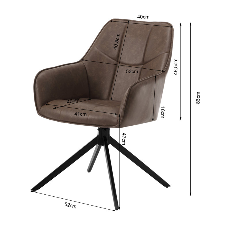 Tajana Upholstered Metal Side Chair, Brown, 2