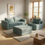 Modular 7-in-1 Cloud Sofa Bed - 255cm Chenille L-Shaped Sectional with 3 Pillows - Teal 