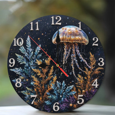 Horloge méduse avec plantes