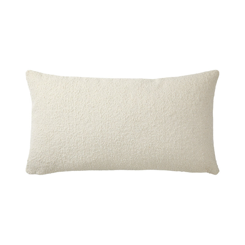 BOUCLETTE Pillow Cover & Insert, Ivory, Rectangle 13"H x 22"W