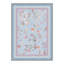 Tapis de sol performant à poils courts, lavable et antidérapant, à motif floral bleu/rose-492409609