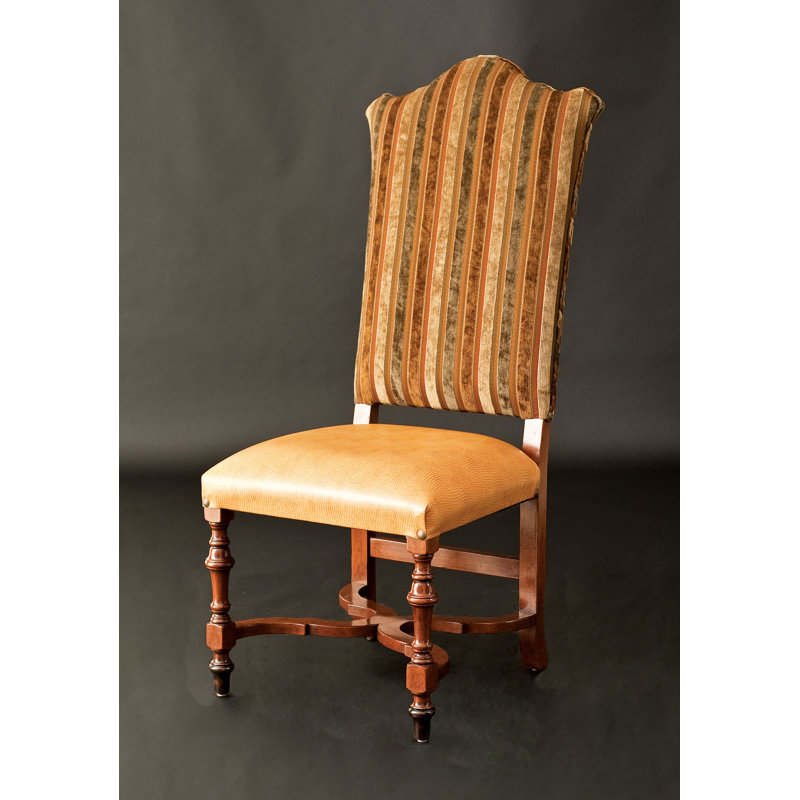 Tufted Upholstered Side Chair in Orange