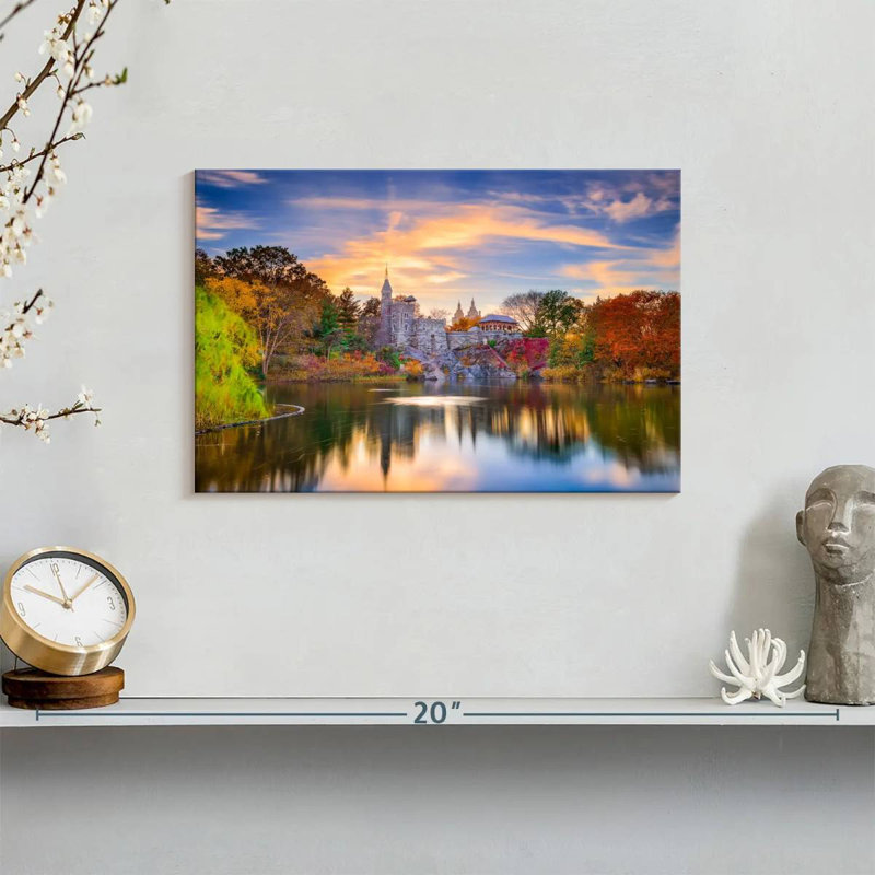 Ravi belvédère château automne, H 8 po x l 12 po