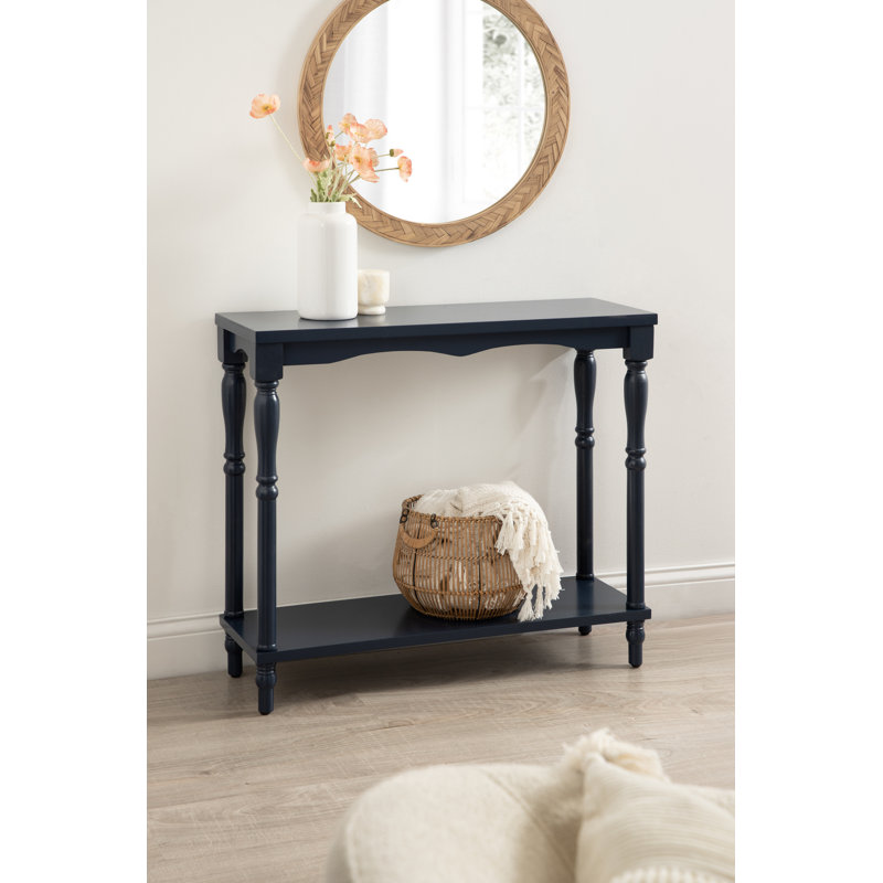 Tiered Rectangle Entryway Console Table, Navy