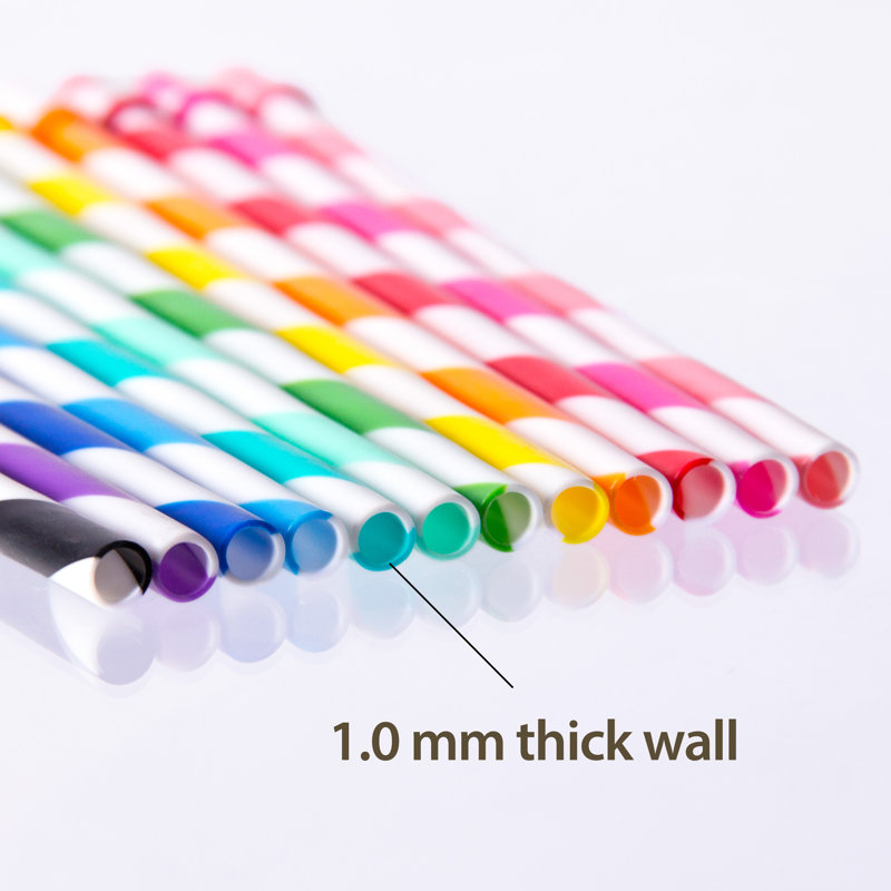 Pailles en plastique réutilisables et incassables