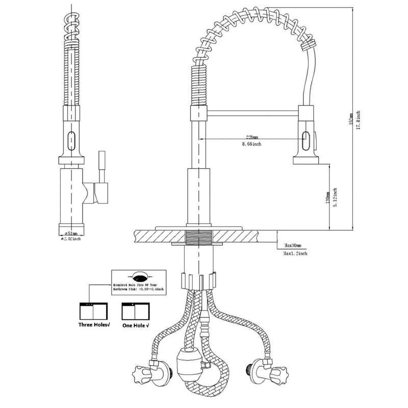 AWZTOO Kitchen Faucet, Brushed Nickel