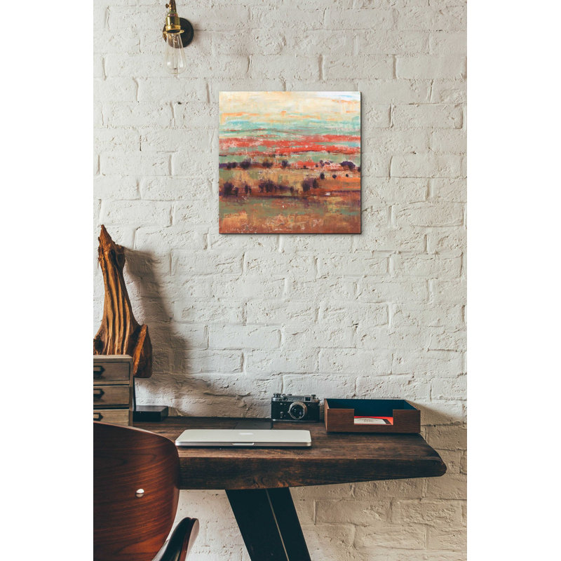 «Divided Landscape I» par Tim O'Toole, art mural en verre acrylique, H 12 po x l 12 po x P 0,13 po