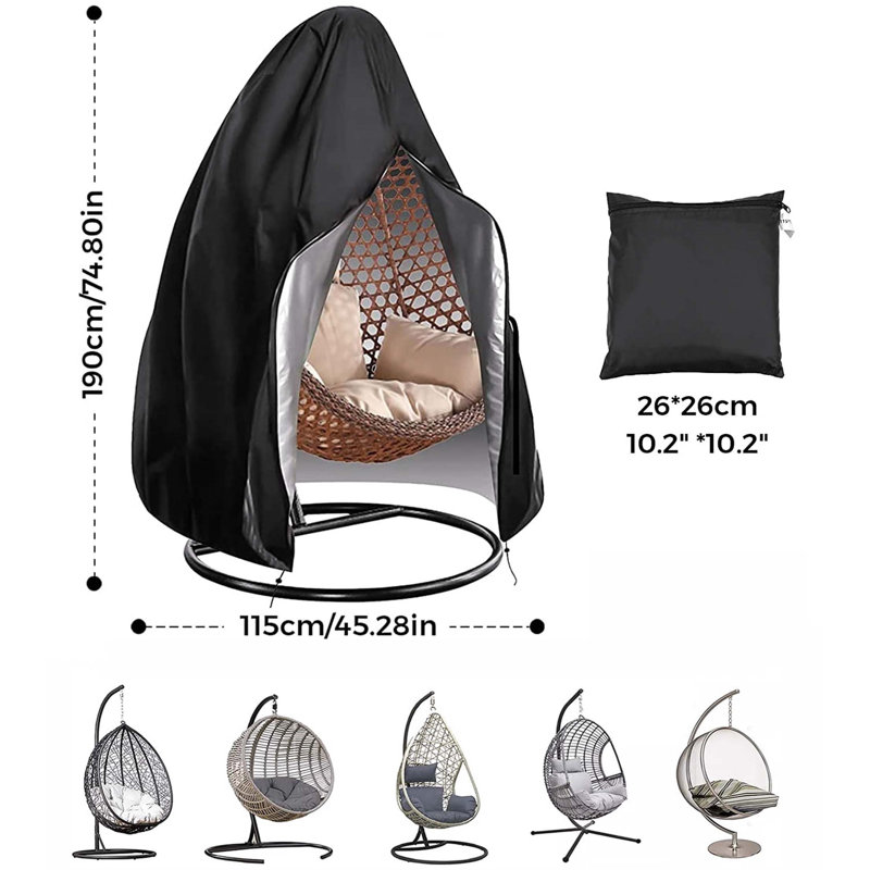 Ceceilia Outdoor Swing Seat Cover, Black