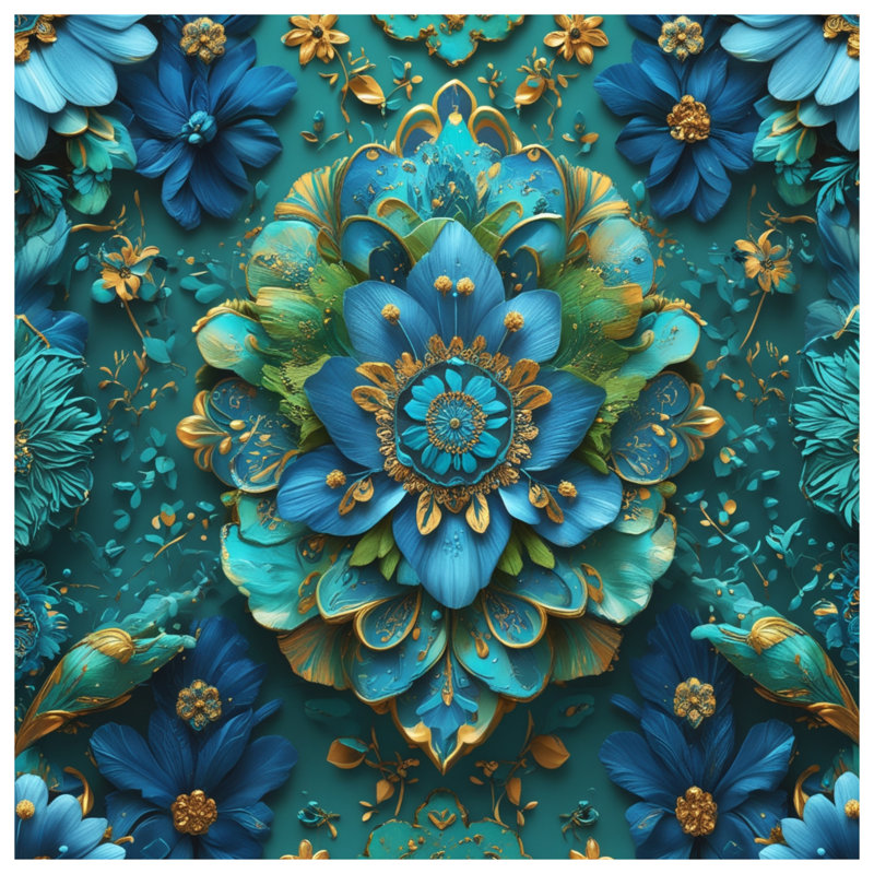 Tapisserie murale arrangement floral complexe - décoration murale florale, 68in H x80in W with 4 Grommets