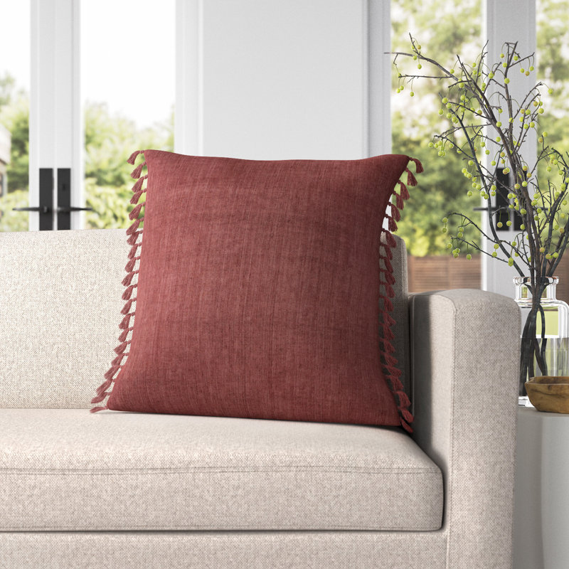 Sharron Square 100% Linen Pillow, Apple Butter, Down