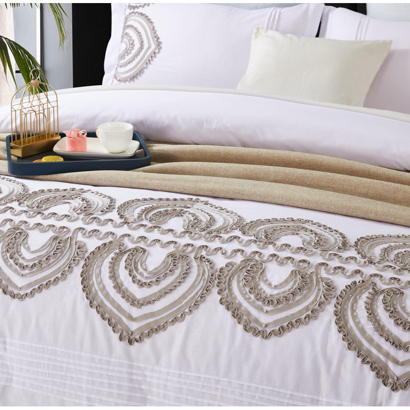 Cotton Twill Duvet Cover, Full/Queen Duvet Cover + 2 Shams, Gray