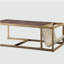 Table basse rétro brune avec porte-revues