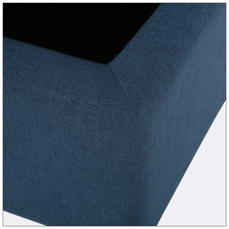 Banc de rangement en tissu Matheo, Bleu marine