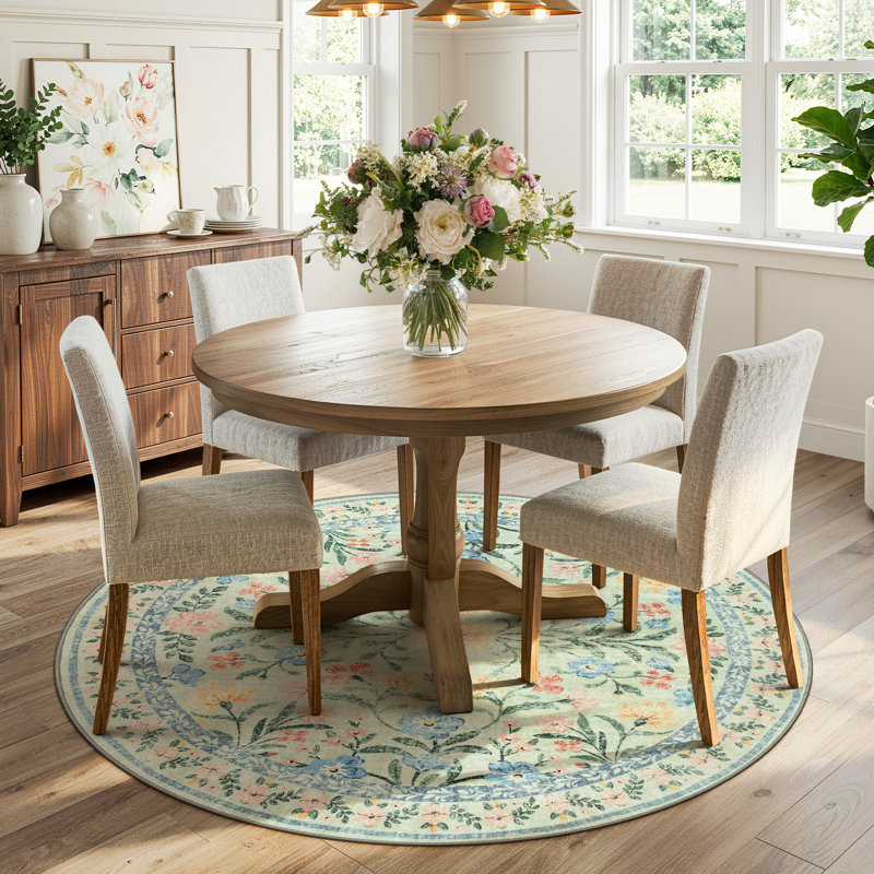 Kaldi Kaldi Oriental Botanical Floral Machine Washable Area Rug with Non-Slip Backing for Living Room, Dining Room, Bedroom