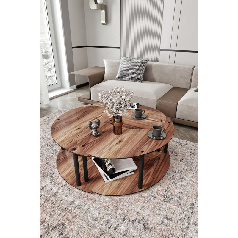 Ensemble de tables basses, Noyer, H 39,3 po x L 39,3 po x l 14,93 po
