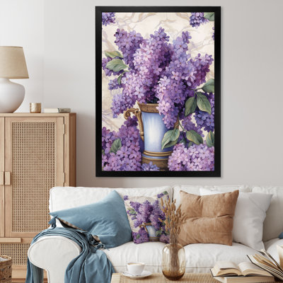 Fleurs de lilas mauves parfumées sur toile