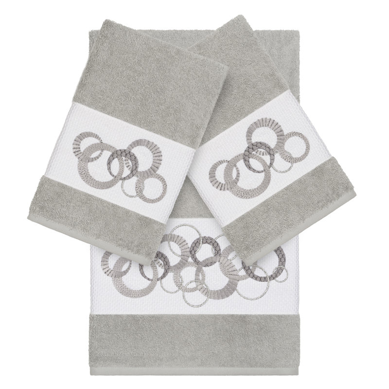Ensemble de serviettes 3 pièces Annabelle Textiles, Gris clair