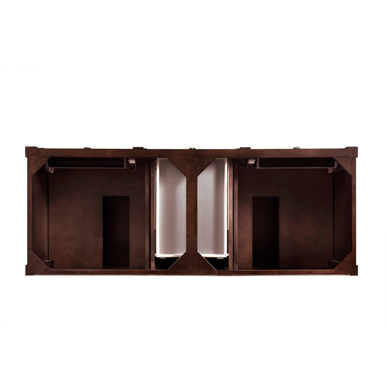 Brittany 60'' W Double Vanity, Burnished Mahogany, Charcoal Soapstone, 8" Widespread