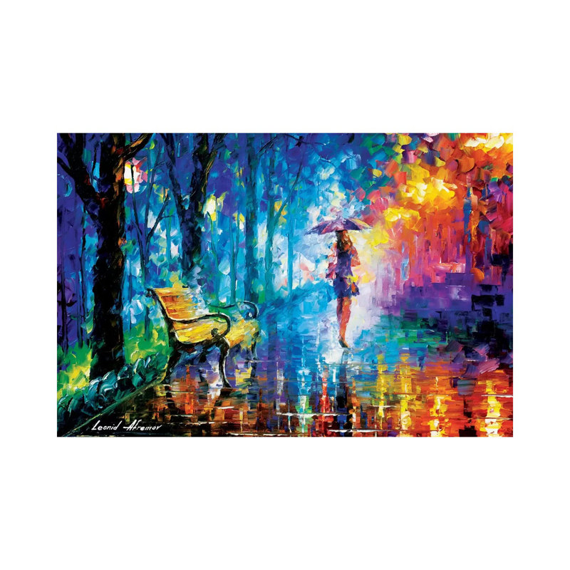 Misty Umbrella by Leonid Afremov - Painting on Canvas, Wrapped Canvas, 20.32 cm H x 30.48 cm W