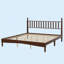 Lit plateforme en bois avec tête de lit en forme de gourde, lit plateforme de style rétro avec support à lattes en bois-124338083-125283107