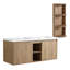 Meuble-lavabo mural 48 po avec double lavabo et support de rangement, portes à fermeture en douceur