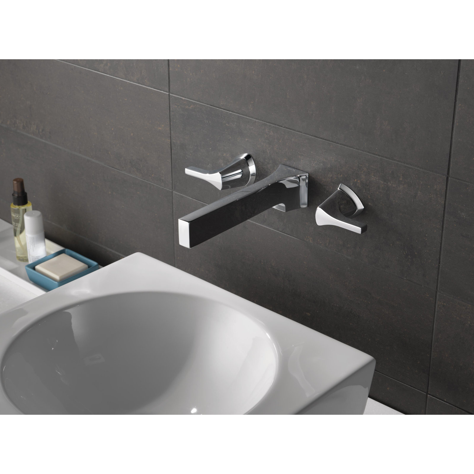 Zura Wall Mounted Bathroom Faucet, Chrome