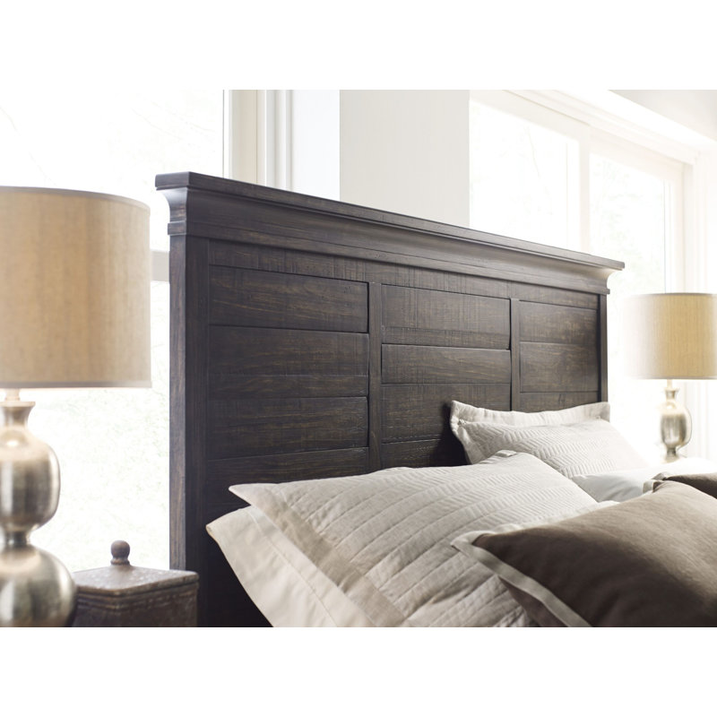 Caliya Solid Wood Panel Bed, Queen