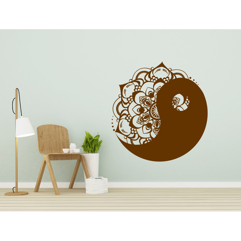 Adhésif décoratif mandala bohémien, H 42 po x l 42 po, Brun