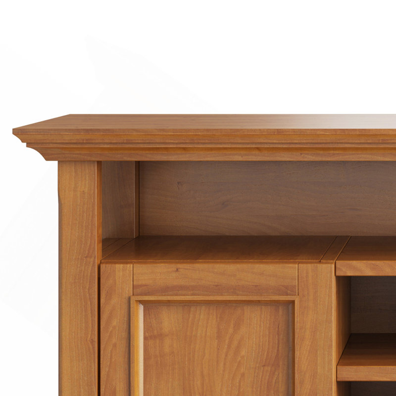 Meuble télé 54 po en bois brun doré clair