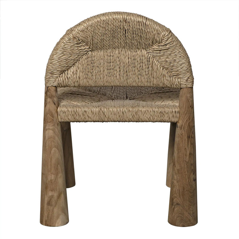 Teak and Seagrass Sculptural Accent Chair