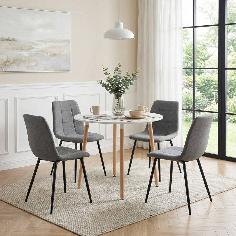 4 - Person Dining Set, Grey, White