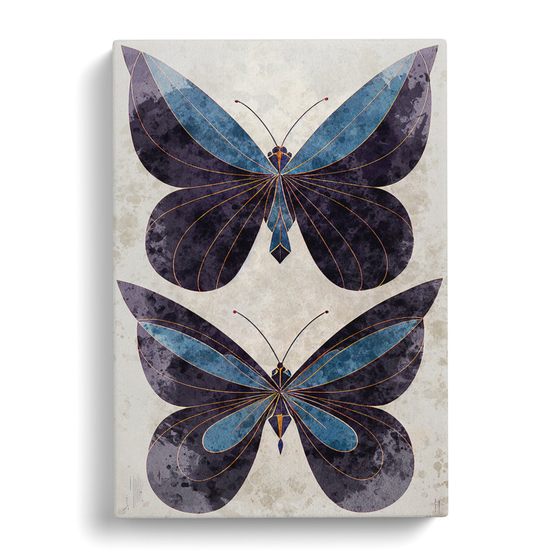 Watercolour Butterflies No.2 - Wrapped Canvas, 60cm H x 40cm W x 3cm D