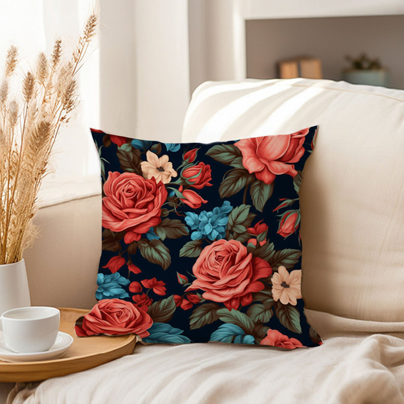 Floral Rose Flowers Pattern XII Classic, 18"H x 18"W