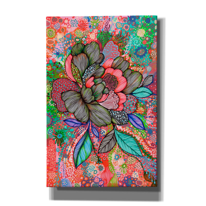 «In Bloom2» par Noemi Ibarz, art mural sur toile, H 40 po x l 26 po x P 1,5 po
