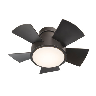 Vox 5 - Blade Indoor/Outdoor Smart Flush Mount Ceiling Fan with Remote Control and LED Light Kit, Works With Alexa and iOS or Android App