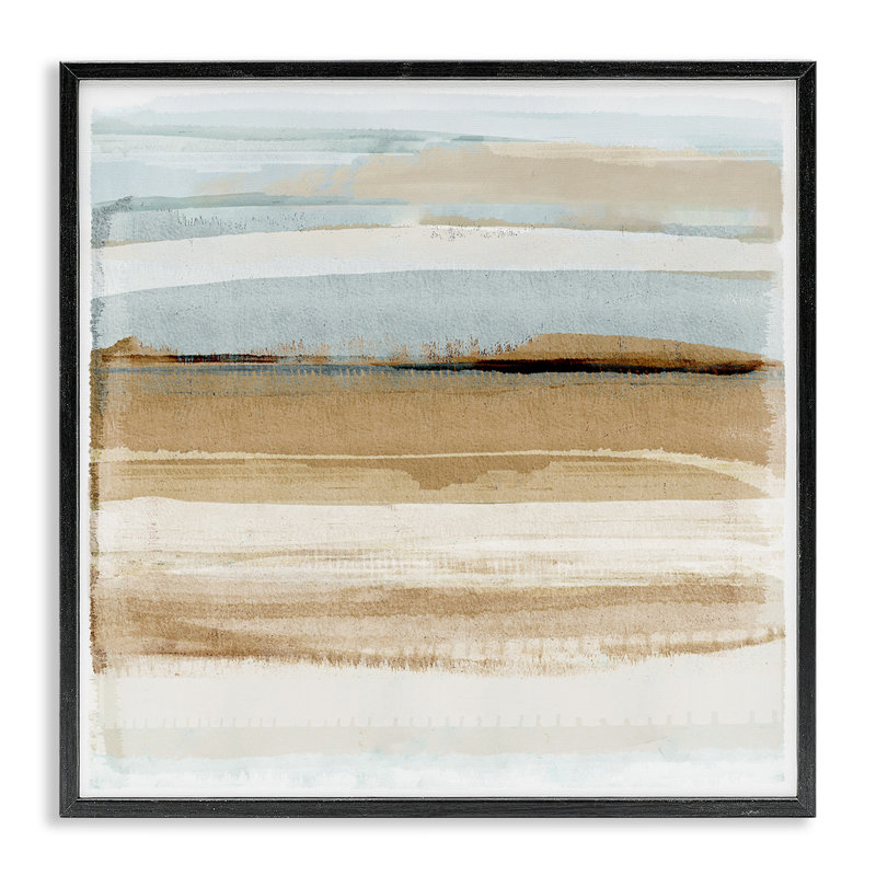 «Winter Sands Abstraction», estampe numérique encadrée par Flora Kouta, Giclée encadrée noir minuit, H 12 po x l 12 po