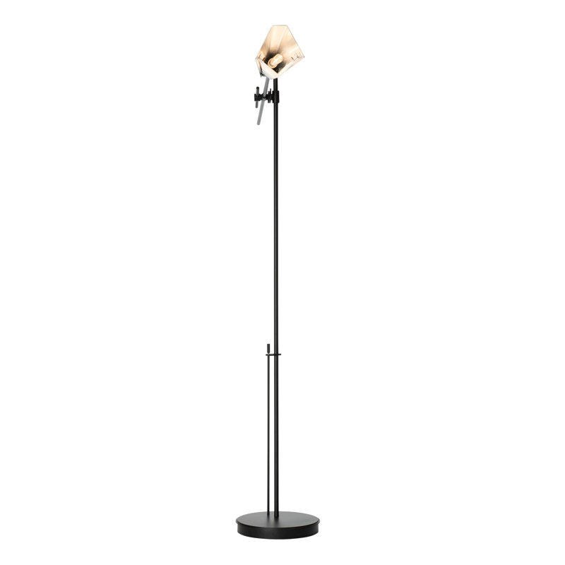 Vertex Floor Lamp, Vintage Platinum, Modern Brass