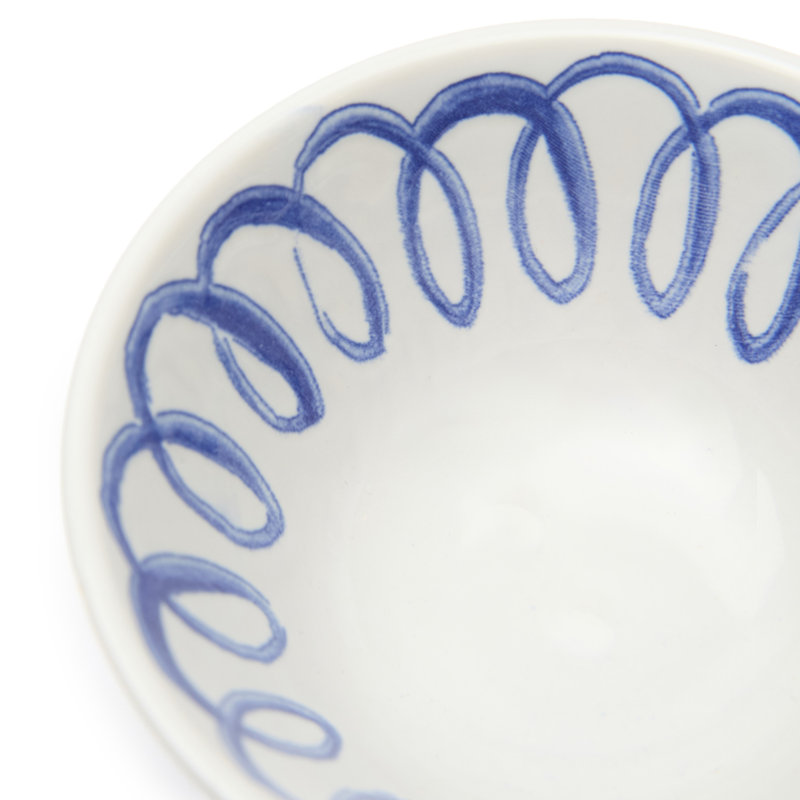 Amalfi Berry Bowl - Pink - 4.5", White/Blue