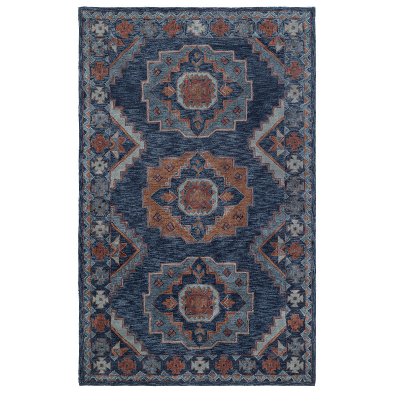 Tapis en laine touffeté à la main, Rectangle de 5 pi x 8 pi
