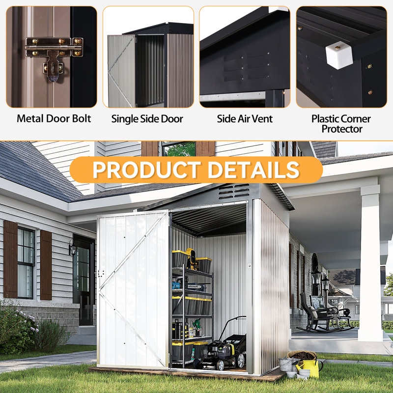 4' X 6'  Outdoor Storage Lean to Shed