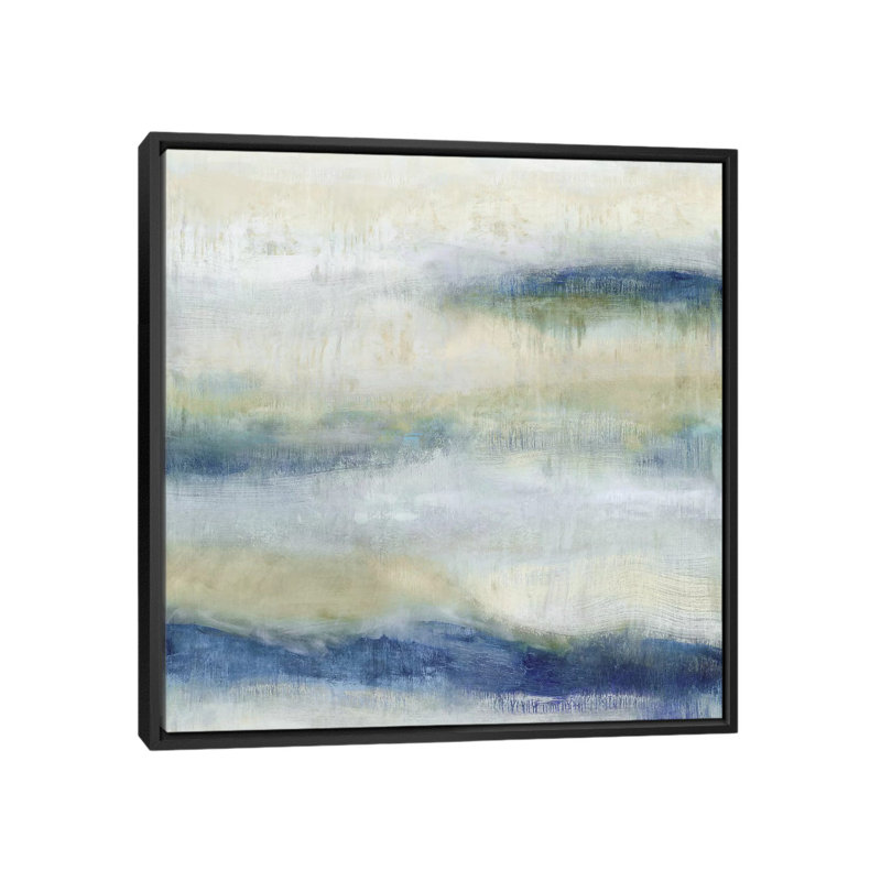 «Indigo Motion I», impression sur toile, H 18 po x l 18 po x P 1,5 po, Toile avec cadre noir, Pas de tapis