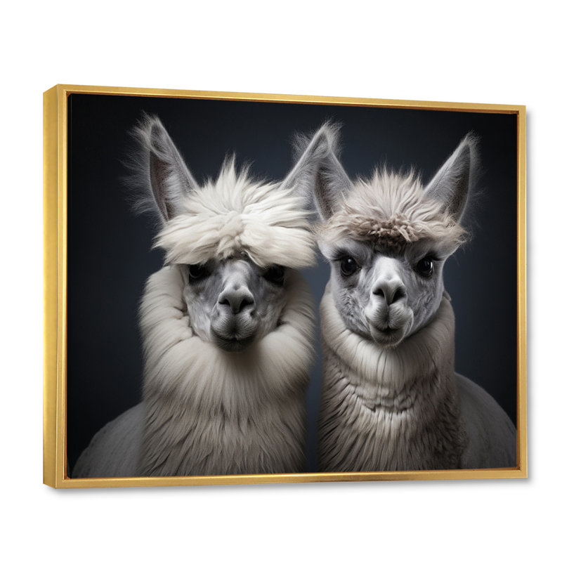 «Two Alcapas Graceful Guardians II», reproduction sur toile, H 34 po x l 44 po x P 1,5 po, Cadre flottant doré