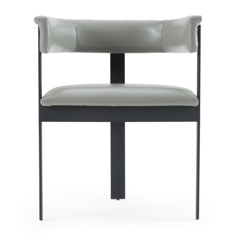 Ferol - Modern Faux Leather Dining Chair, Gray/Black