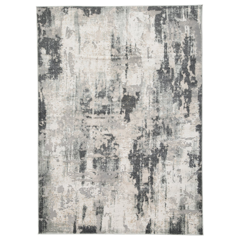 Tapis gris tissé à la main Annacarolina, Rectangle 5 pi x 7 pi