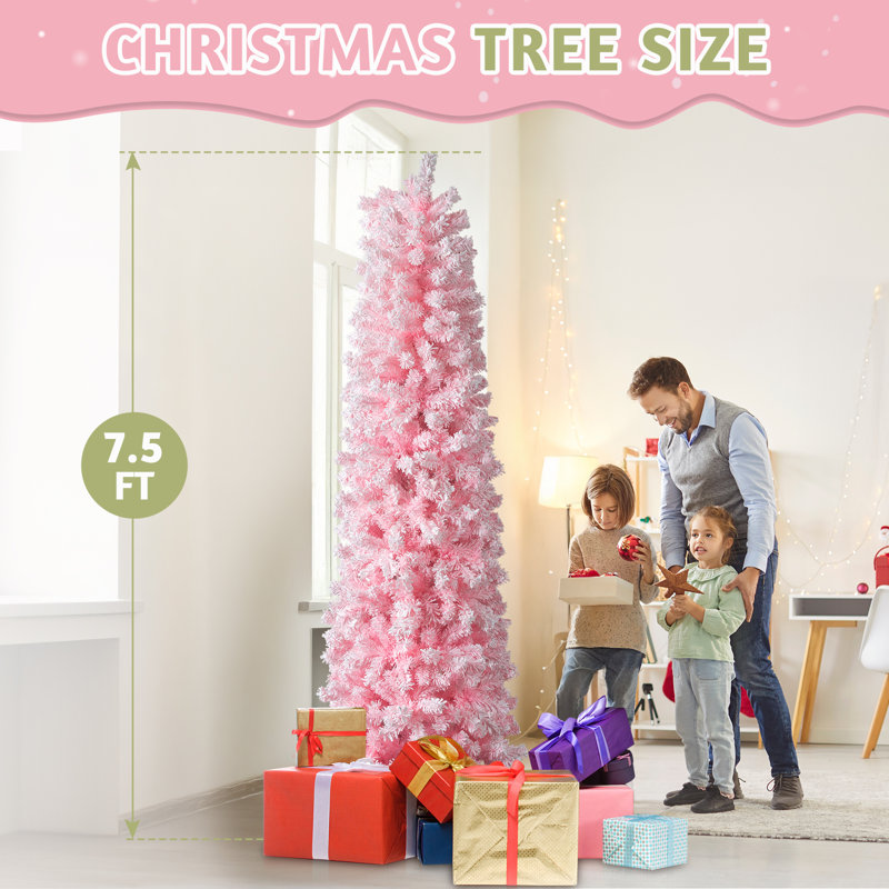 Arbre de Noël artificiel rose 7,5 pi