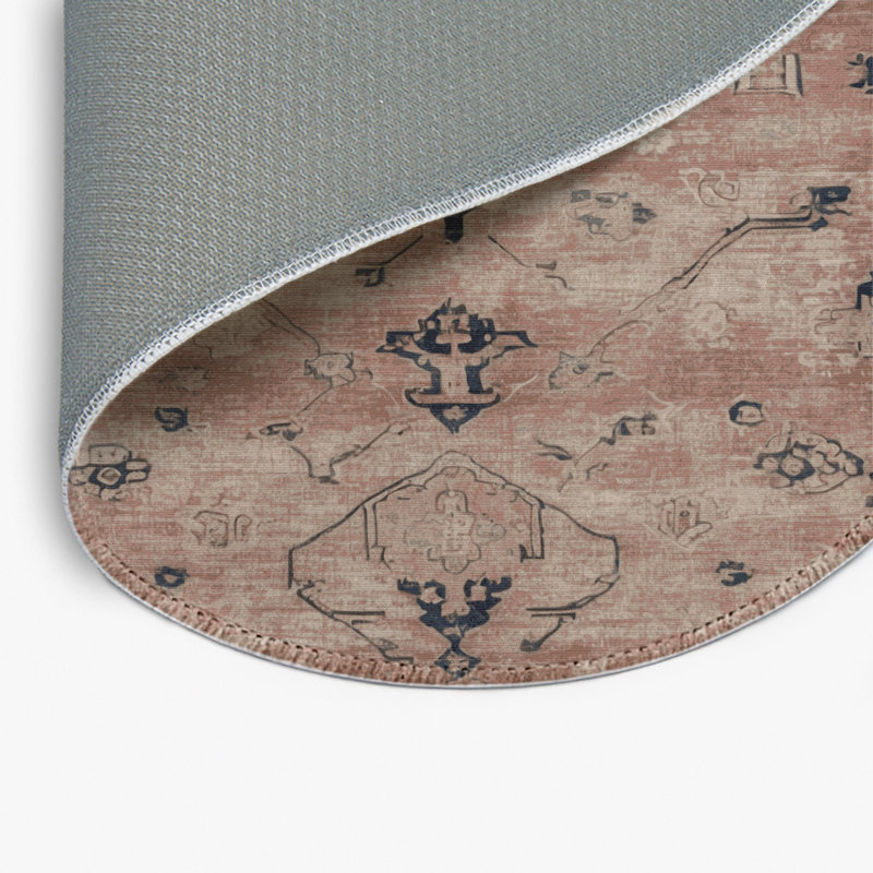 Tapis gris intérieur et extérieur surteint, Rond 5 pi